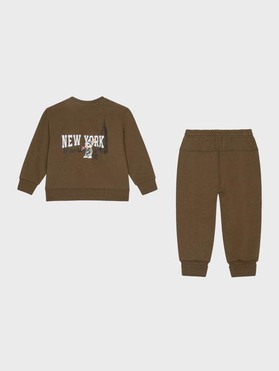 Picture of BD7980- BOYS ARMY GREEN /WHITE HIGH QUALITY  FLEECY 2 PCS